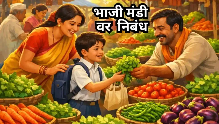 Bhaji Mandi var Nibandh in Marathi: भाजी मंडी वर मराठी निबंध